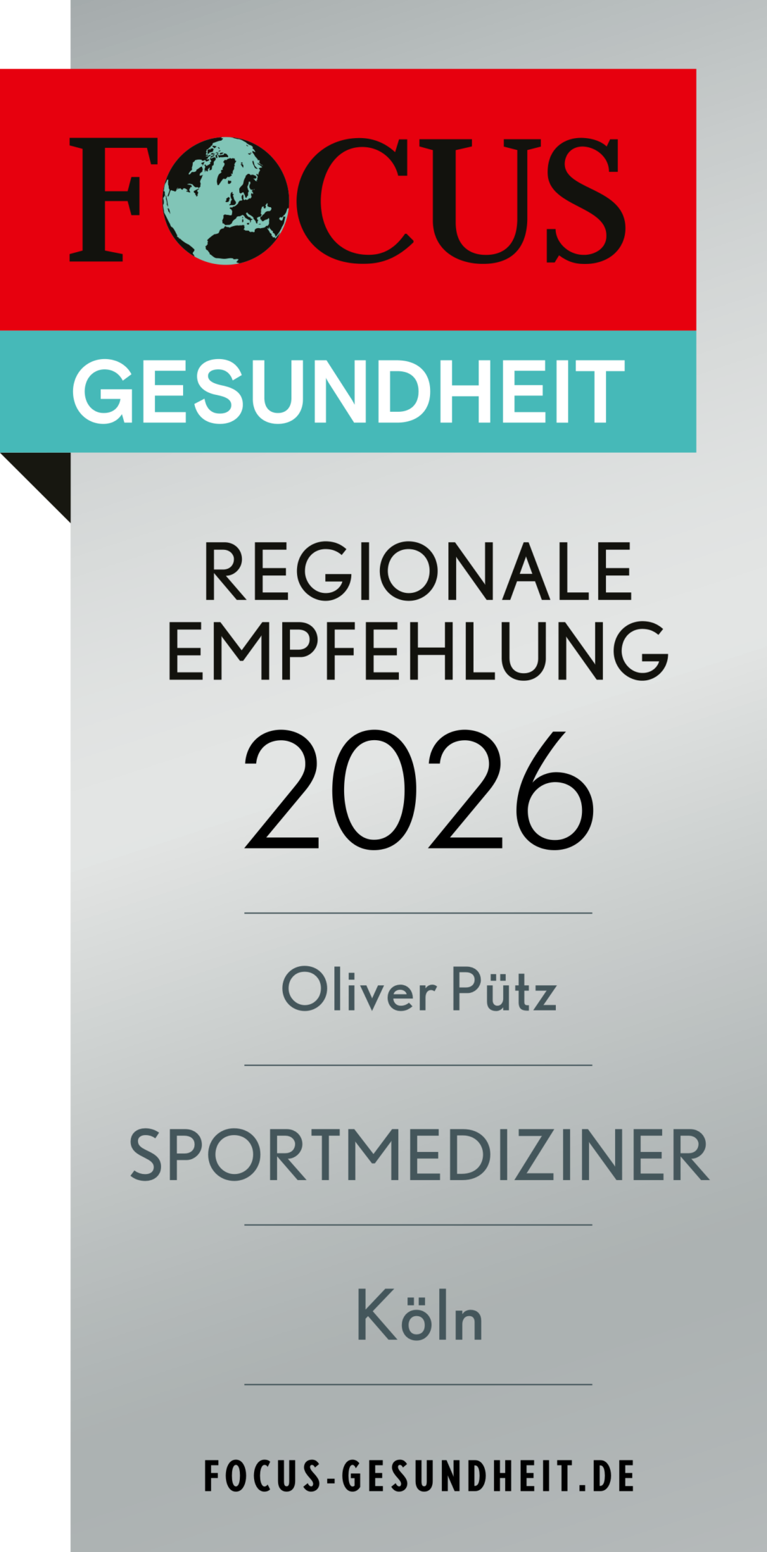 Stern Siegel 2025, Deutschlands ausgezeichnete Ärzte, Oliver Pütz, Sportorthopädie